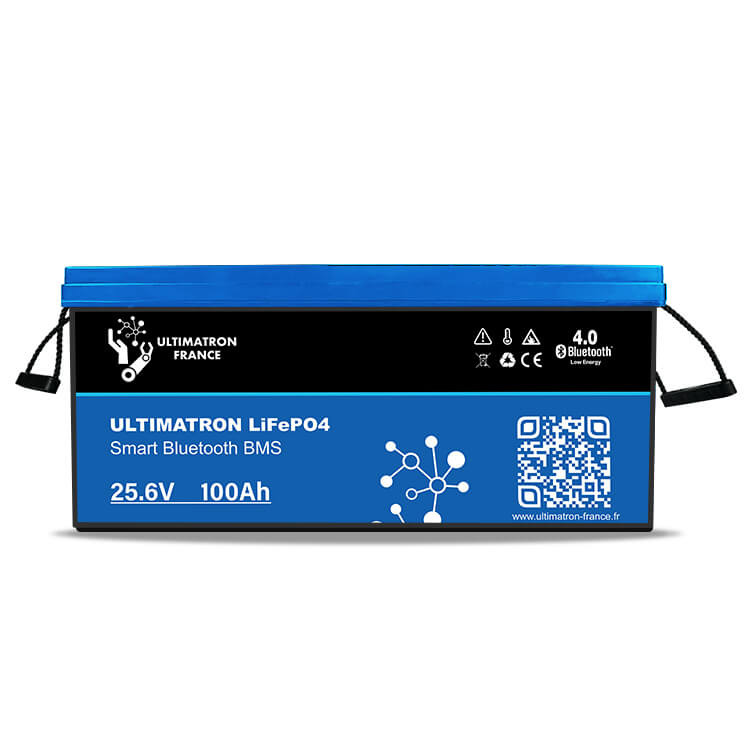 Ultimatron France UBL sorozat 25.6V 100Ah Lítium LiFePO4 akkumulátor (beépített BMS és Bluetooth) Napelemes rendszerekhez, Lakóautókhoz, Hajókhoz