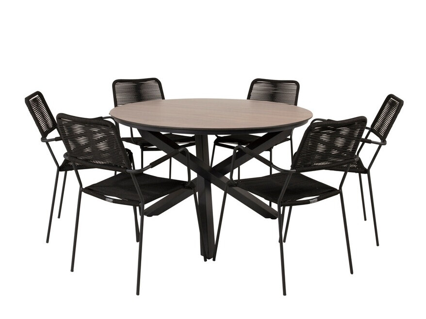 Asztal és szék garnitúra Dallas 3607 (Fekete)