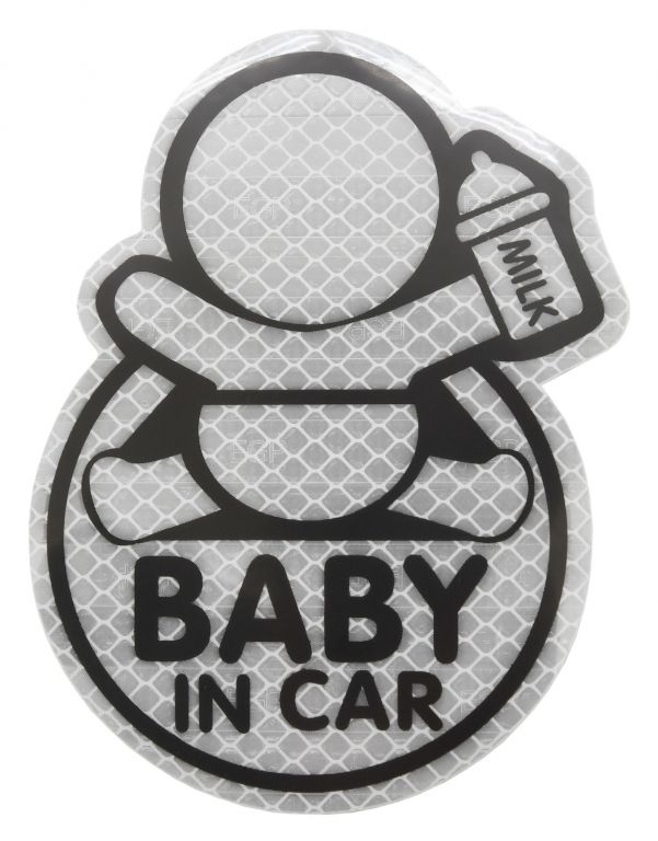 COMPASS Öntapadó matrica Baby in car ezüst