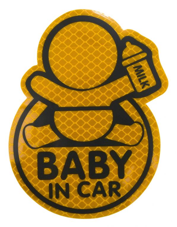 COMPASS Öntapadó matrica  Baby in car sárga