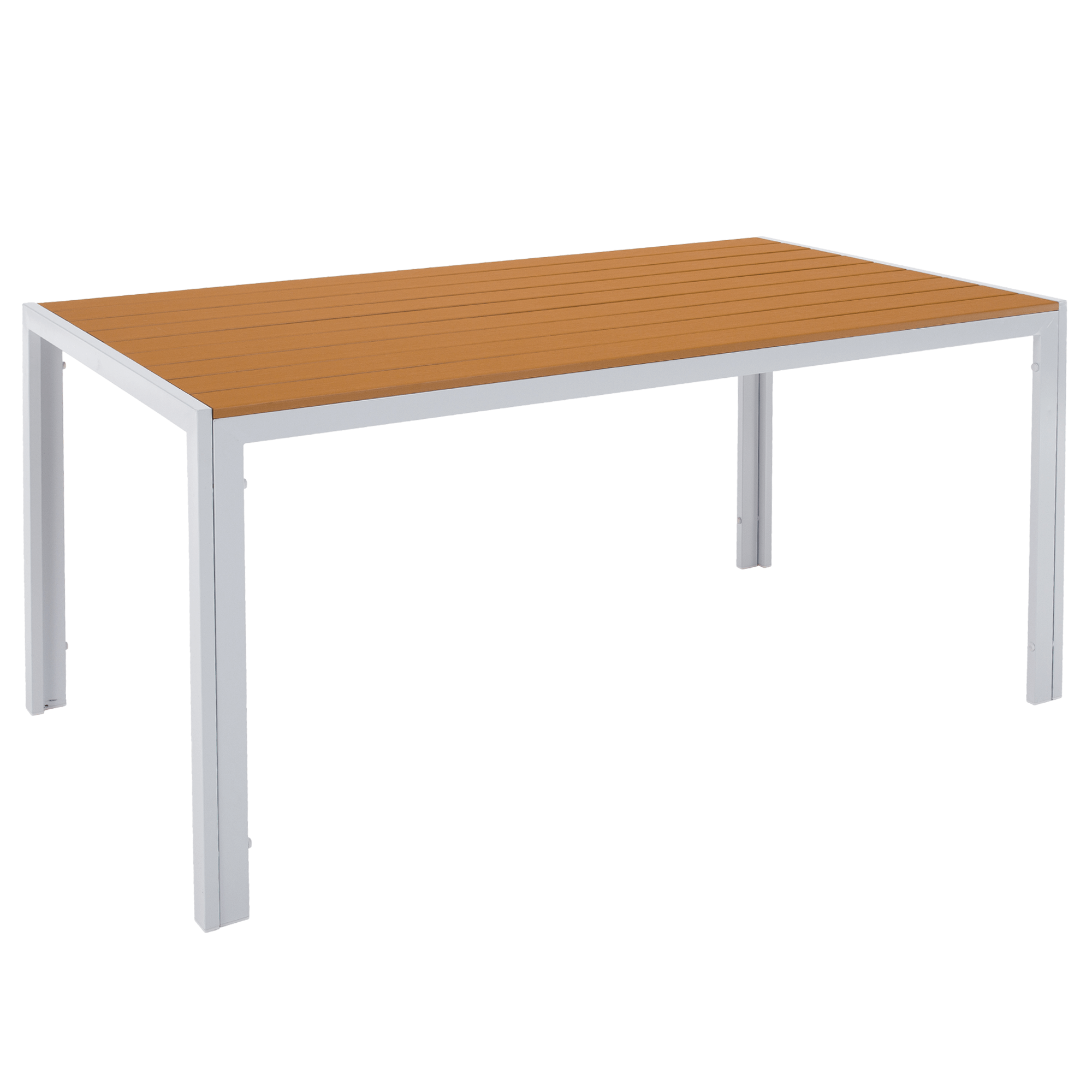 Kerti asztal, fehér acél/tölgy, BONTO