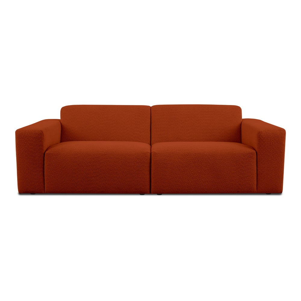 Téglavörös buklé kanapé 228 cm Roxy – Scandic