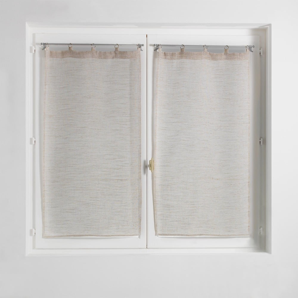 Bézs átlátszó függöny szett 2 db-os 60x90 cm Milza – douceur d'intérieur