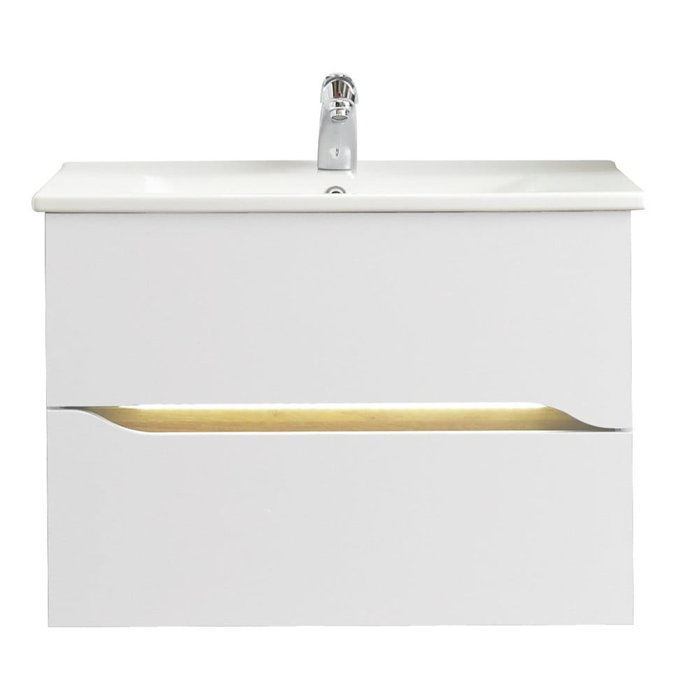 Fehér alacsony fali szekrény mosdókagyló nélkül 72x51 cm Set 857 – Pelipal