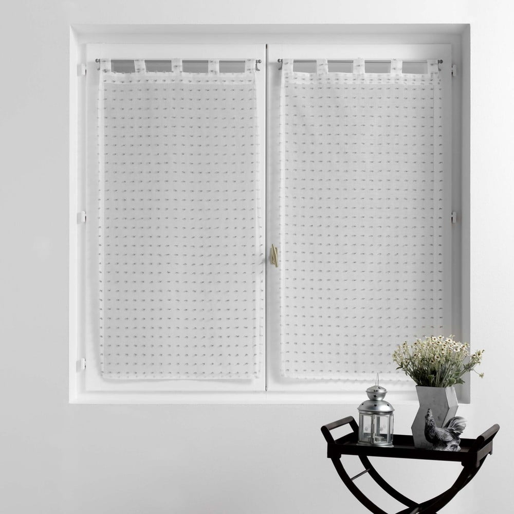 Fehér átlátszó függöny szett 2 db-os 60x90 cm Pomponella – douceur d'intérieur