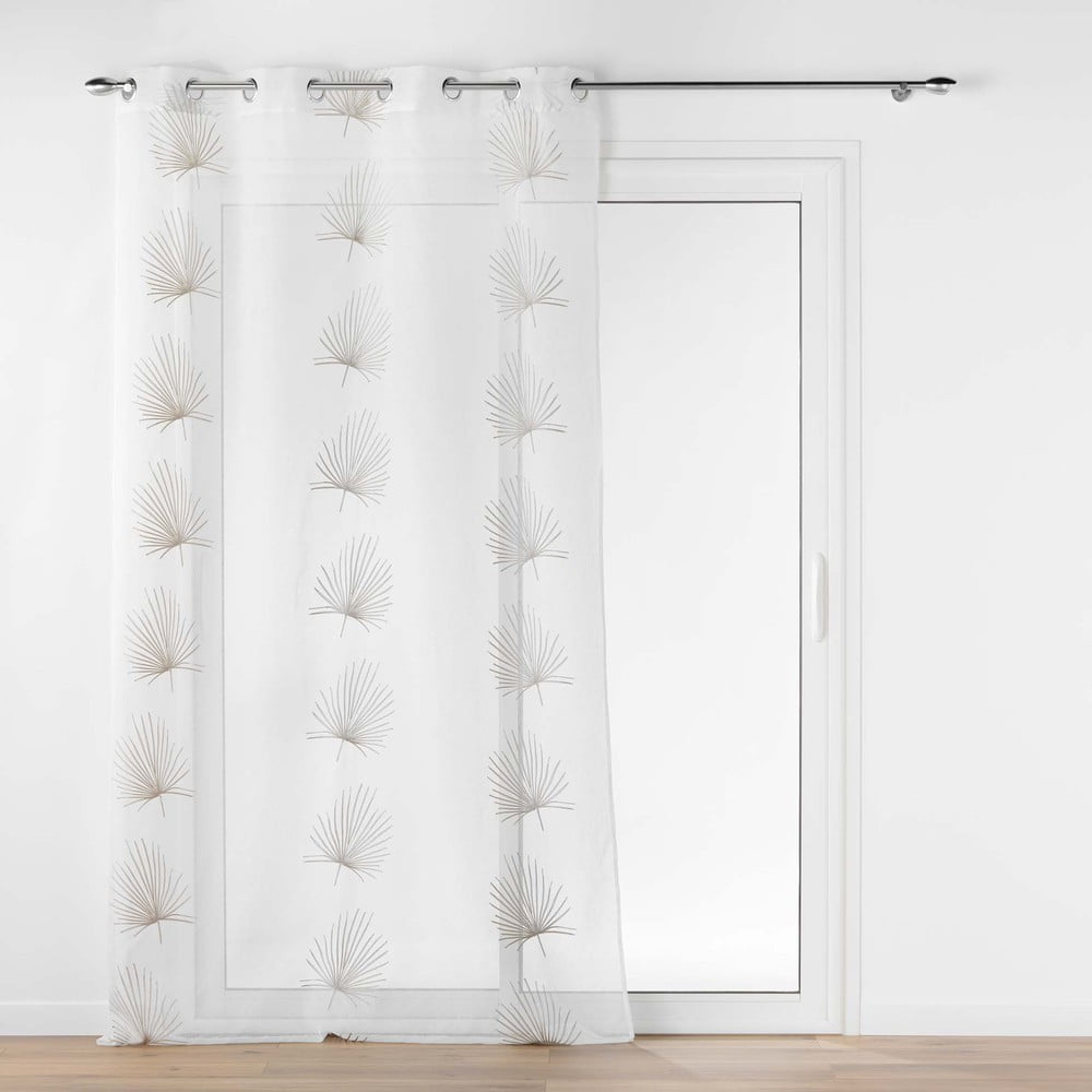 Fehér-bézs átlátszó függöny 140x280 cm Palmaris – douceur d'intérieur
