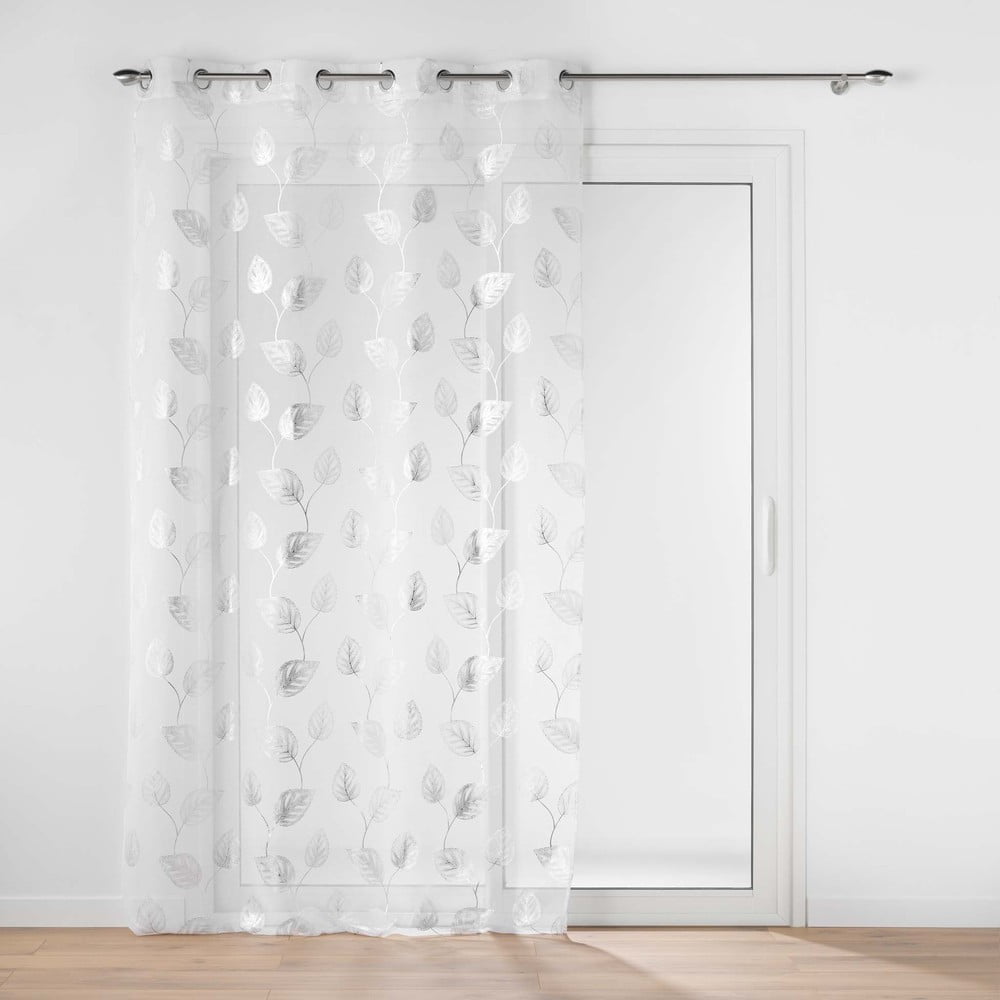 Fehér-ezüstszínű átlátszó függöny 140x280 cm Edelia – douceur d'intérieur