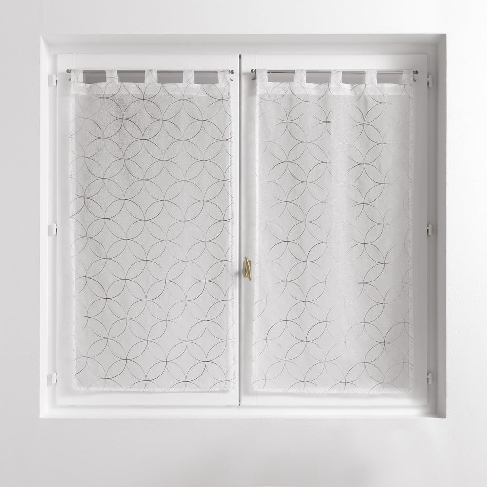 Fehér-szürke átlátszó függöny szett 2 db-os 60x90 cm Olympia – douceur d'intérieur