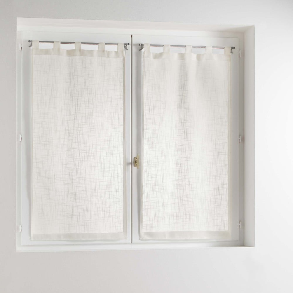 Krémszínű átlátszó függöny szett 2 db-os 60x90 cm Haltona – douceur d'intérieur