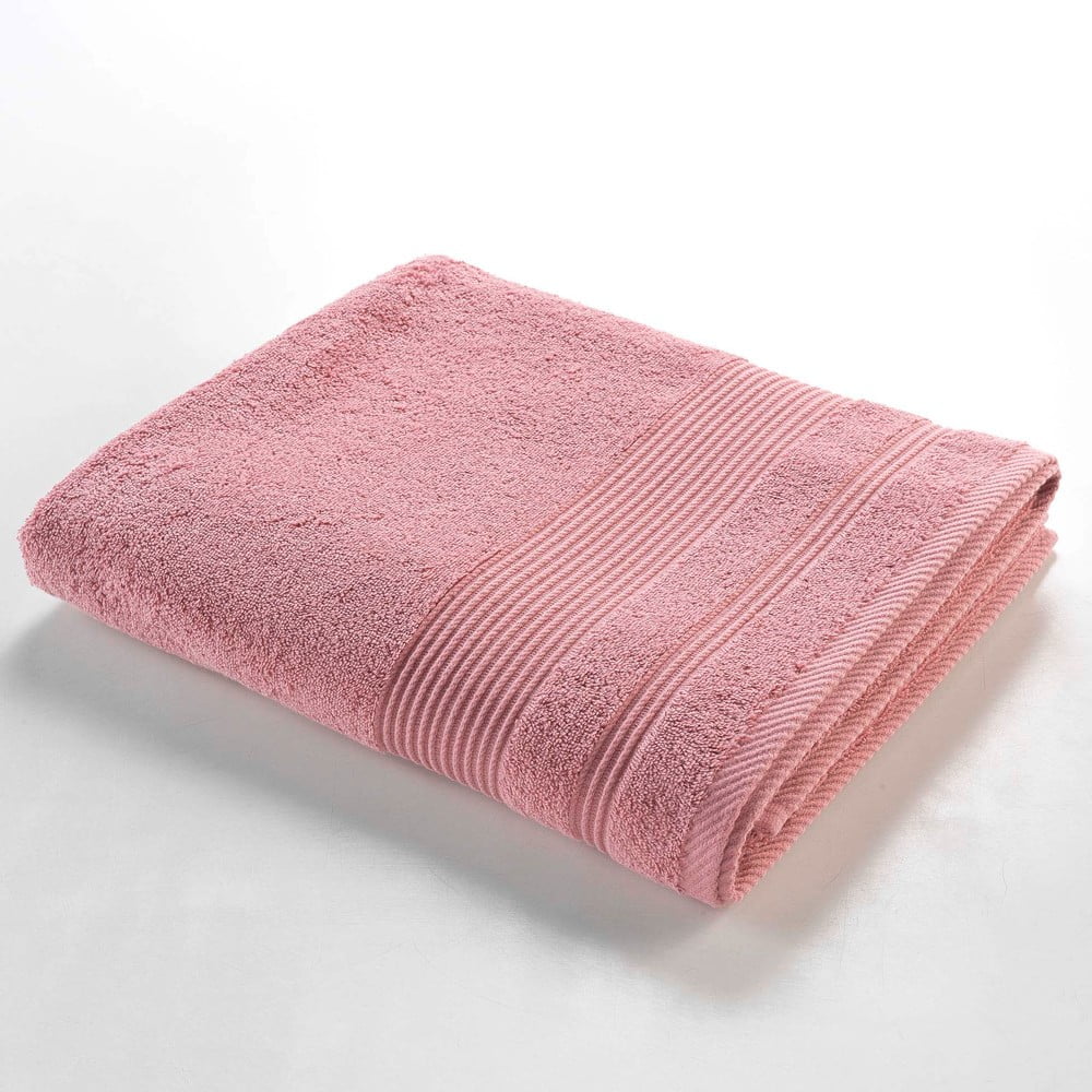 Rózsaszín frottír pamut fürdőlepedő 90x150 cm Tendresse – douceur d'intérieur
