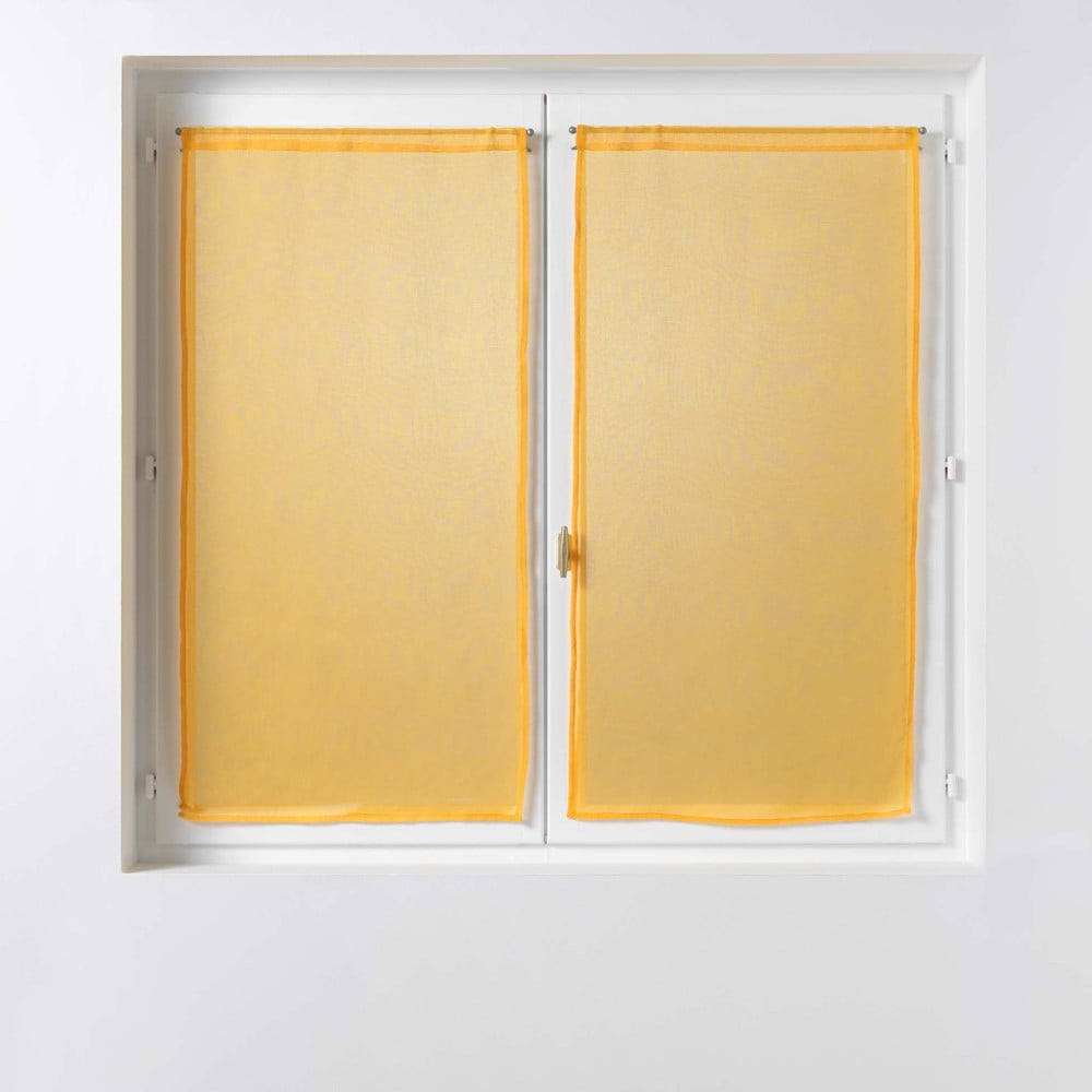 Sárga átlátszó függöny szett 2 db-os 60x120 cm Sandra – douceur d'intérieur