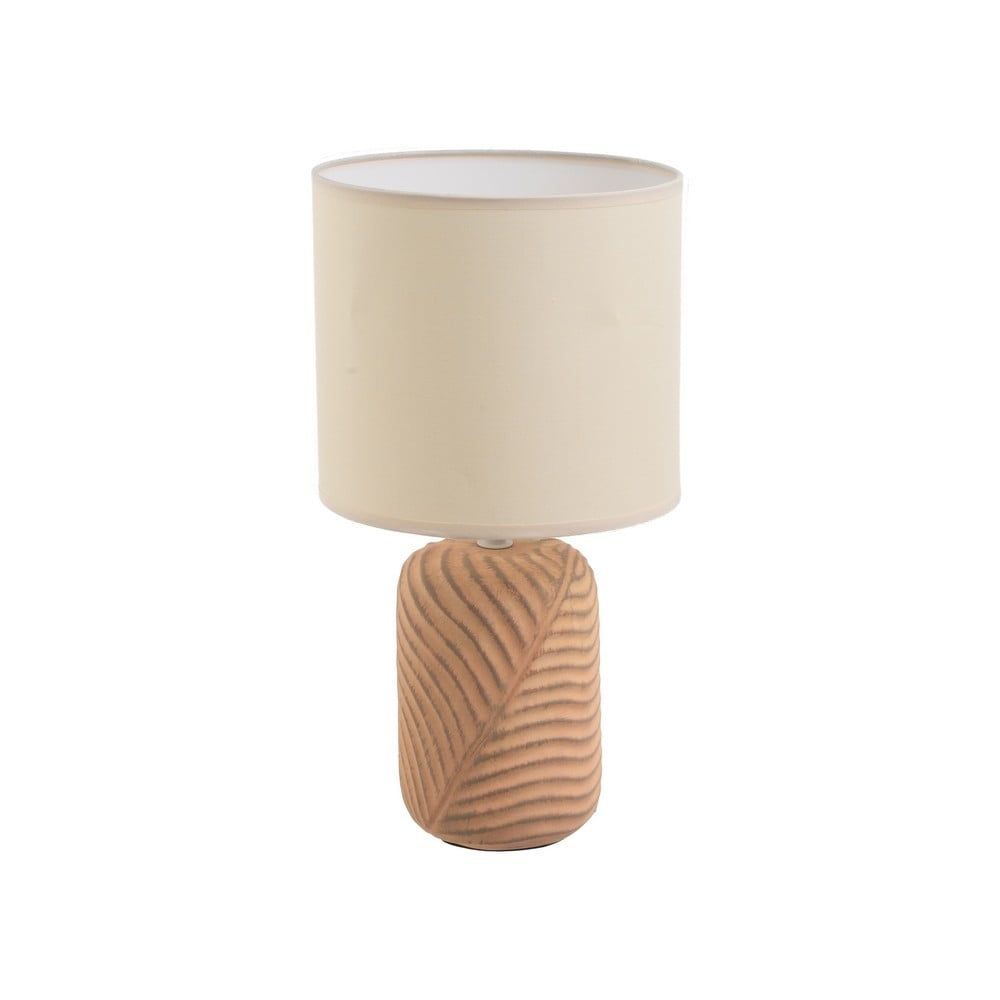 Téglavörös-krémszínű asztali lámpa textil búrával (magasság 39 cm) – Casa Selección