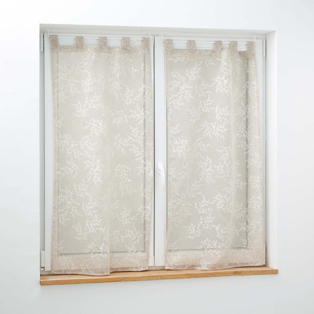 Világosbarna átlátszó függöny szett 2 db-os 60x120 cm Karla – douceur d'intérieur