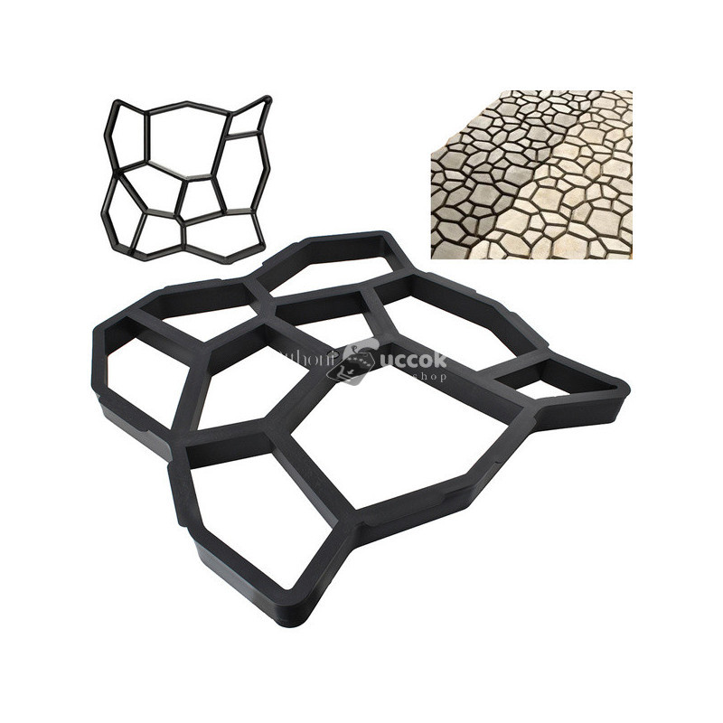 Macskafejes betonkő készítő forma - kerti járólap öntő forma - macskafej mintás járólap forma