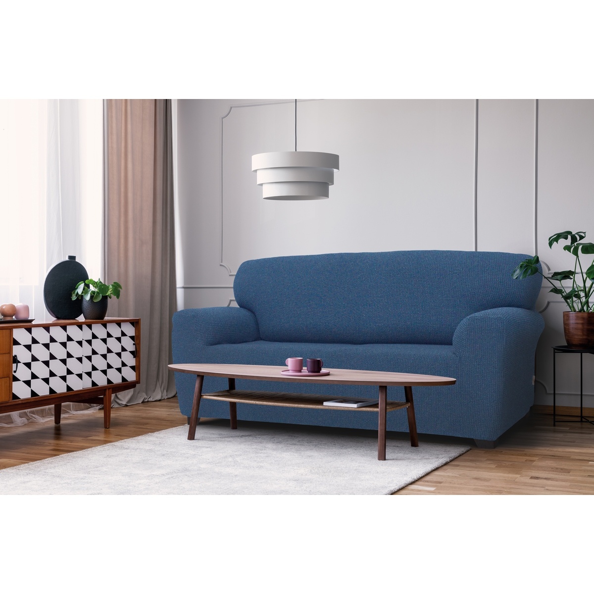 Multielasztikus kanapéhuzat kék, 220 - 260 cm, 220 - 260 cm