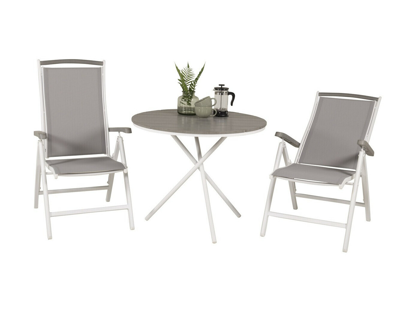 Asztal és szék garnitúra Dallas 2245 (Szürke + Fehér)