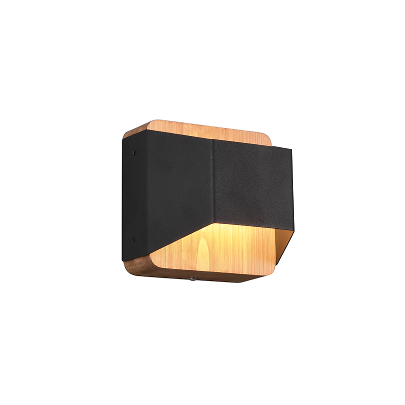Fali lámpa fekete 12 cm LED-del 3 fokozatban szabályozható - Tyko