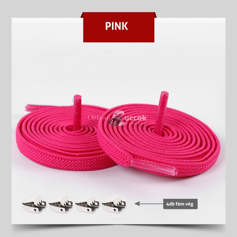 Kötésmentes cipőfűző - Pink