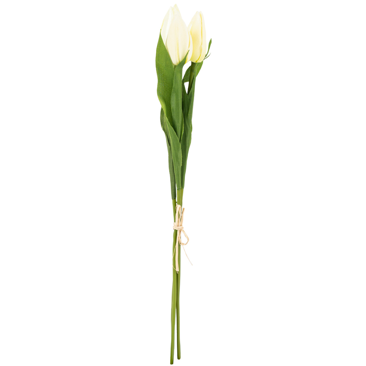 Műanyag tulipáncsokor krém, 50 cm