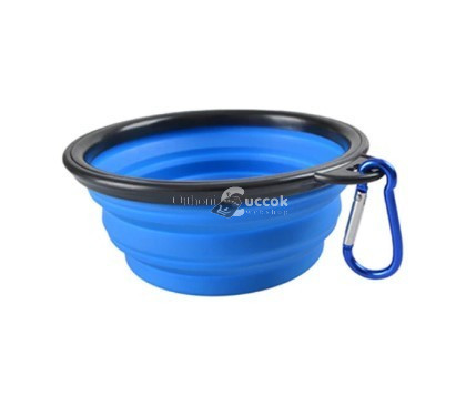 Latex hordozható etető és itató tál kutyáknak (350ML) - Kék