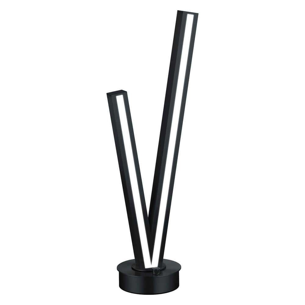 Fekete LED asztali lámpa hangvezérléssel-mobil alkalmazás vezérléssel, fém búrával (magasság 67,5 cm) Cicanto – CINQUE