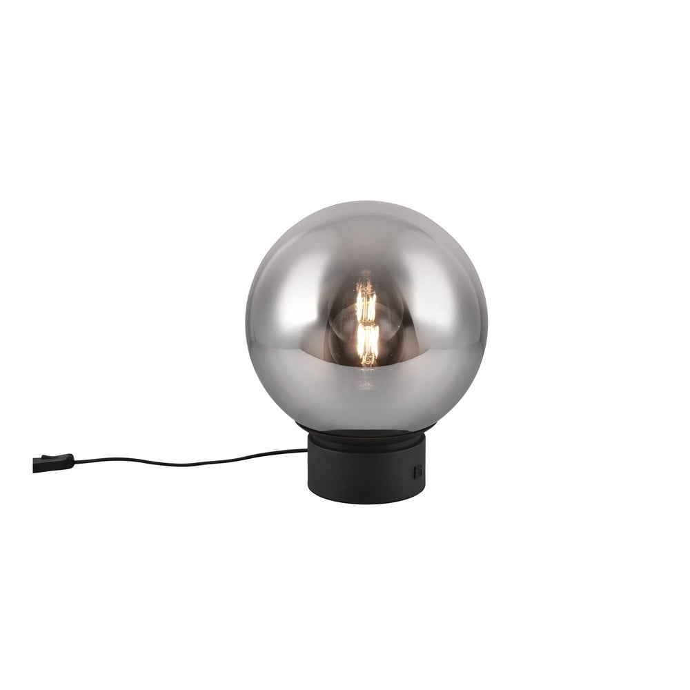 Fekete LED asztali lámpa üveg búrával (magasság 36 cm) Cipallone – CINQUE