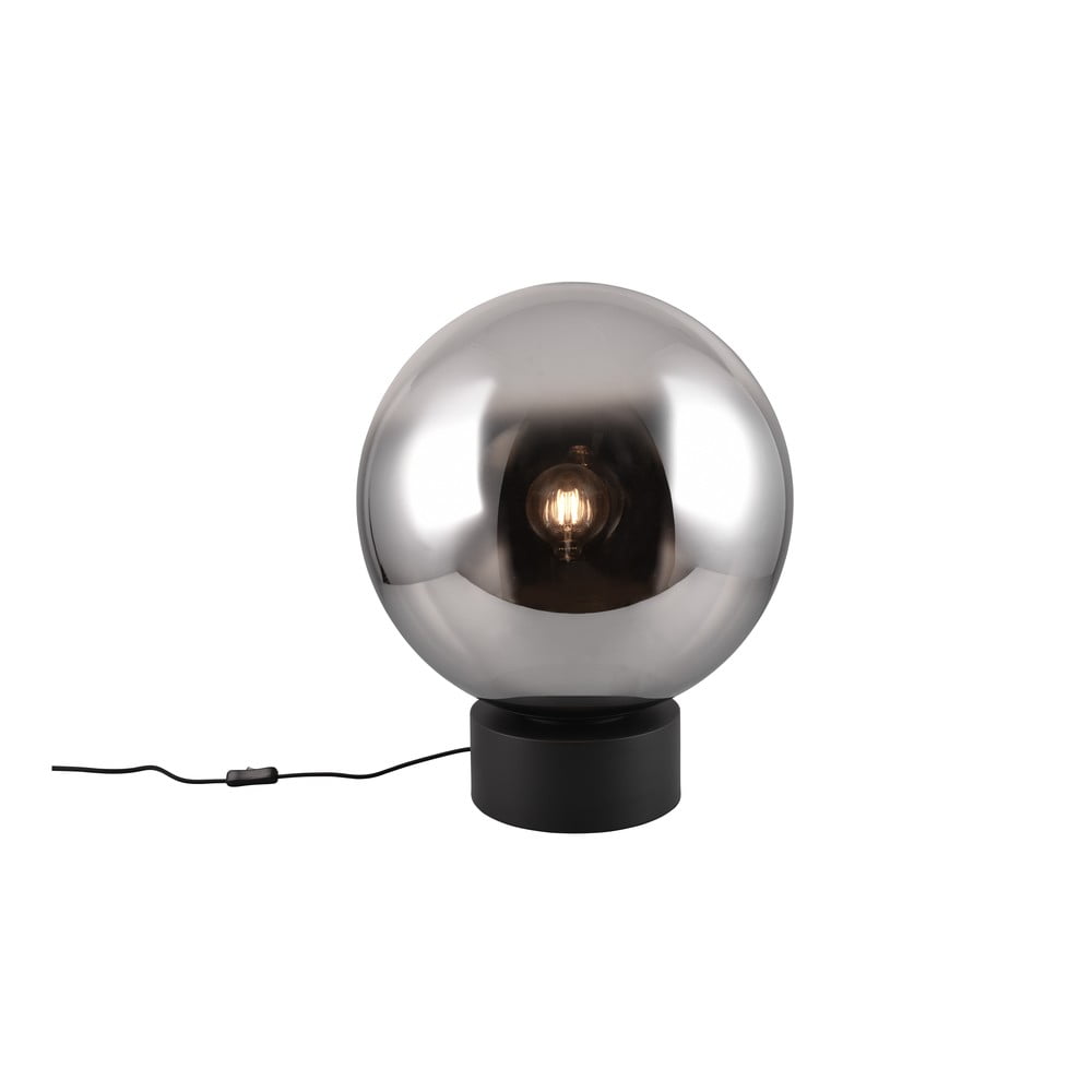 Fekete LED asztali lámpa üveg búrával (magasság 60 cm) Cipallone – CINQUE