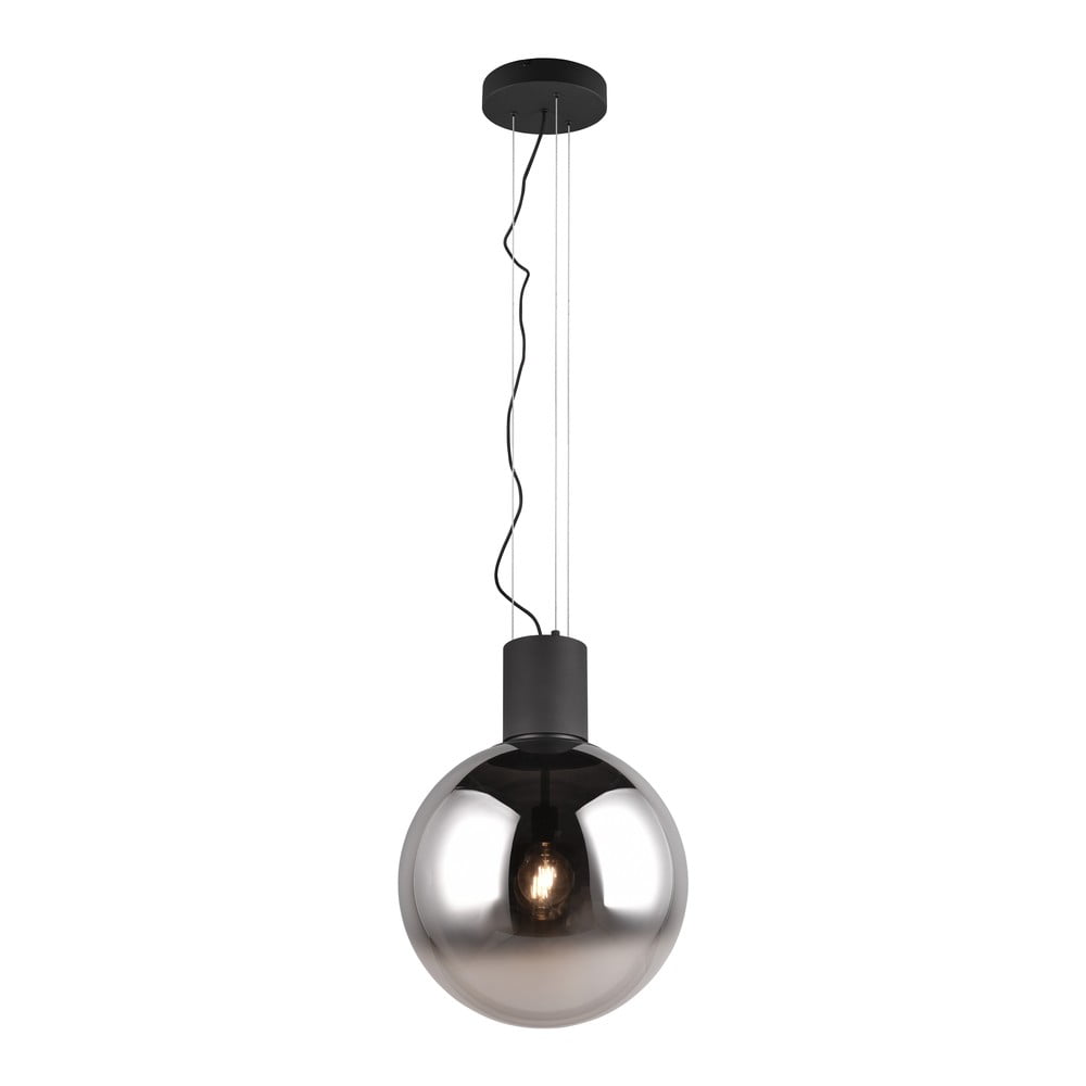 Fekete LED függőlámpa üveg búrával ø 50 cm Cipallone – CINQUE
