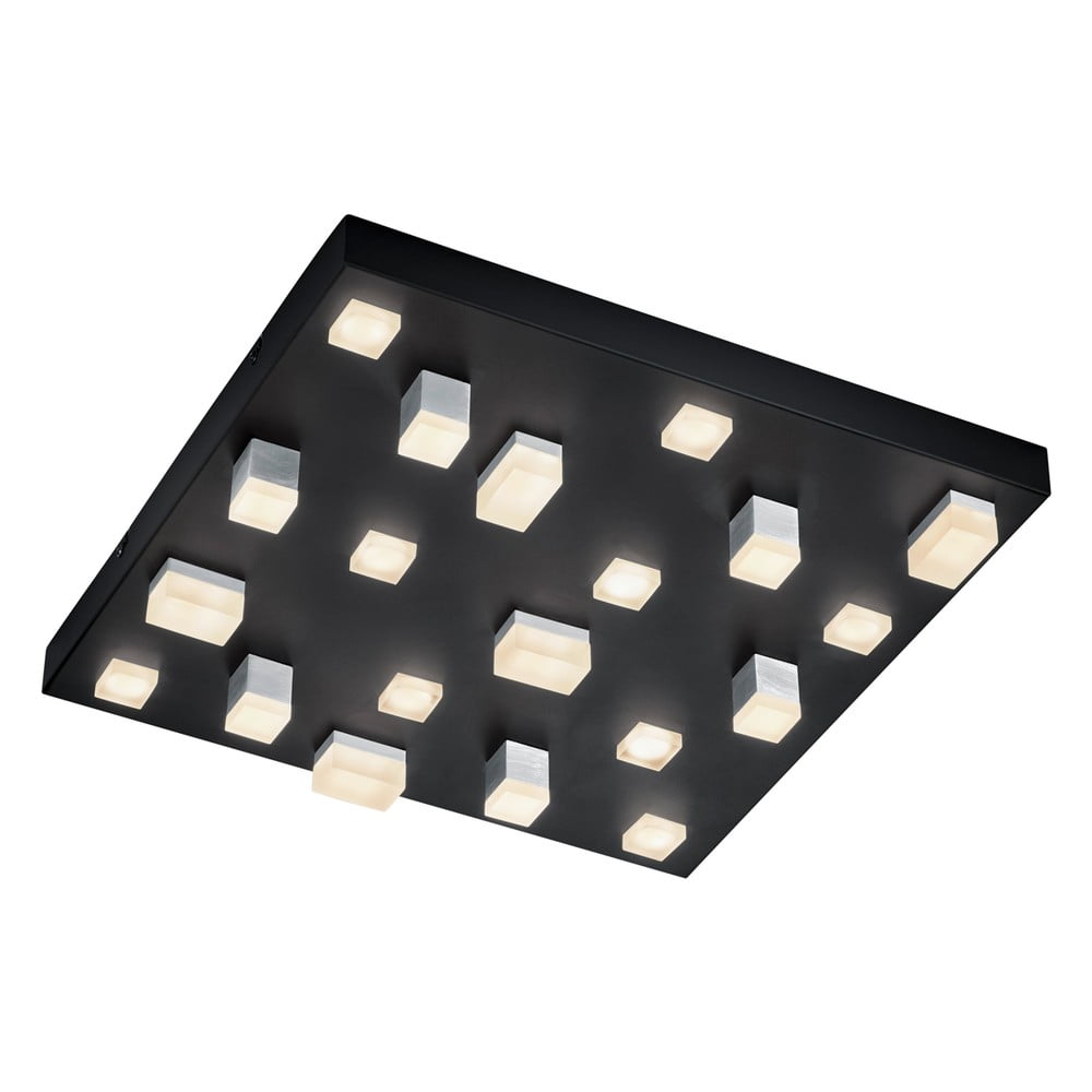 Fekete LED mennyezeti lámpa fém búrával 45x45 cm Civeto – CINQUE