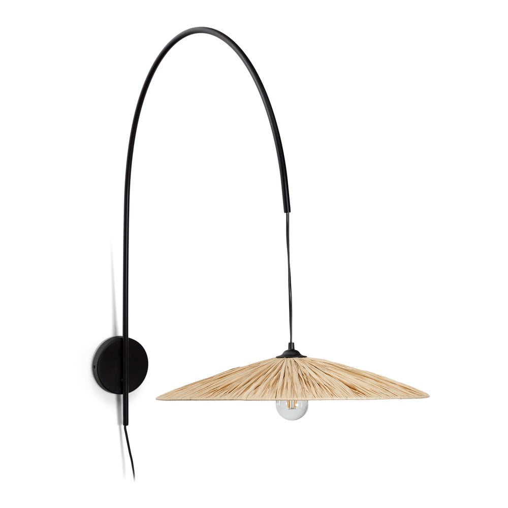 Fekete-natúr színű fali lámpa Rosella – Kave Home
