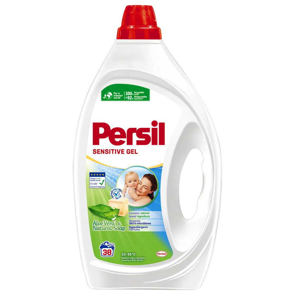 Persil Gél Sensitive Gel Aloe Vera&Natural Soap folyékony mosószer 1,71L 38 Mosásos