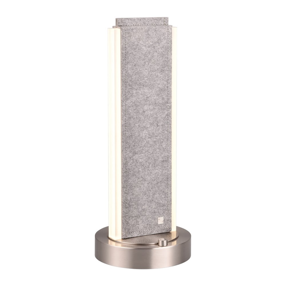 Szürke LED asztali lámpa hangvezérléssel-mobil alkalmazás vezérléssel, textil búrával (magasság 51 cm) Cicara – CINQUE