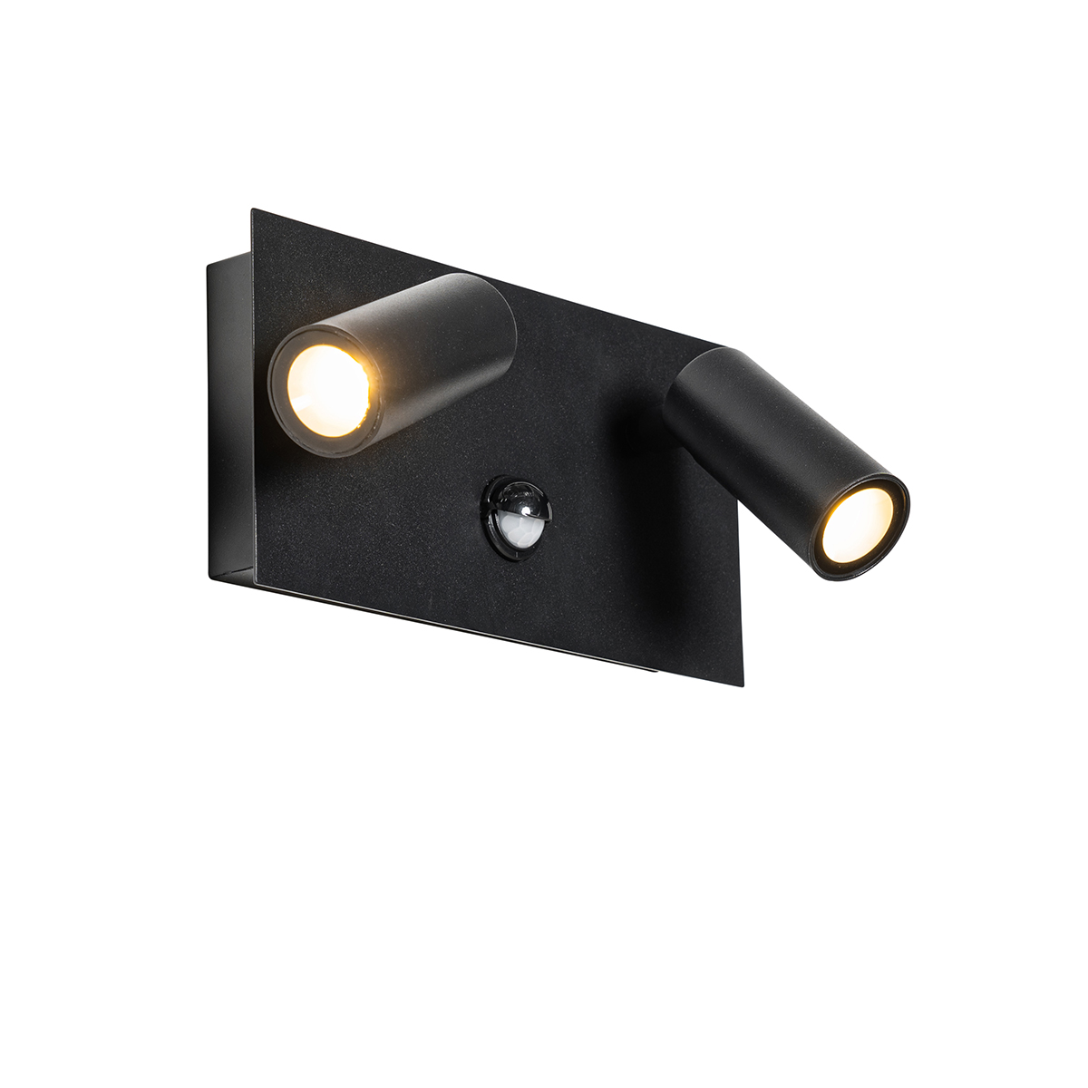 Kültéri fali lámpa fekete, LED 2 fényes mozgásérzékelővel - Simon