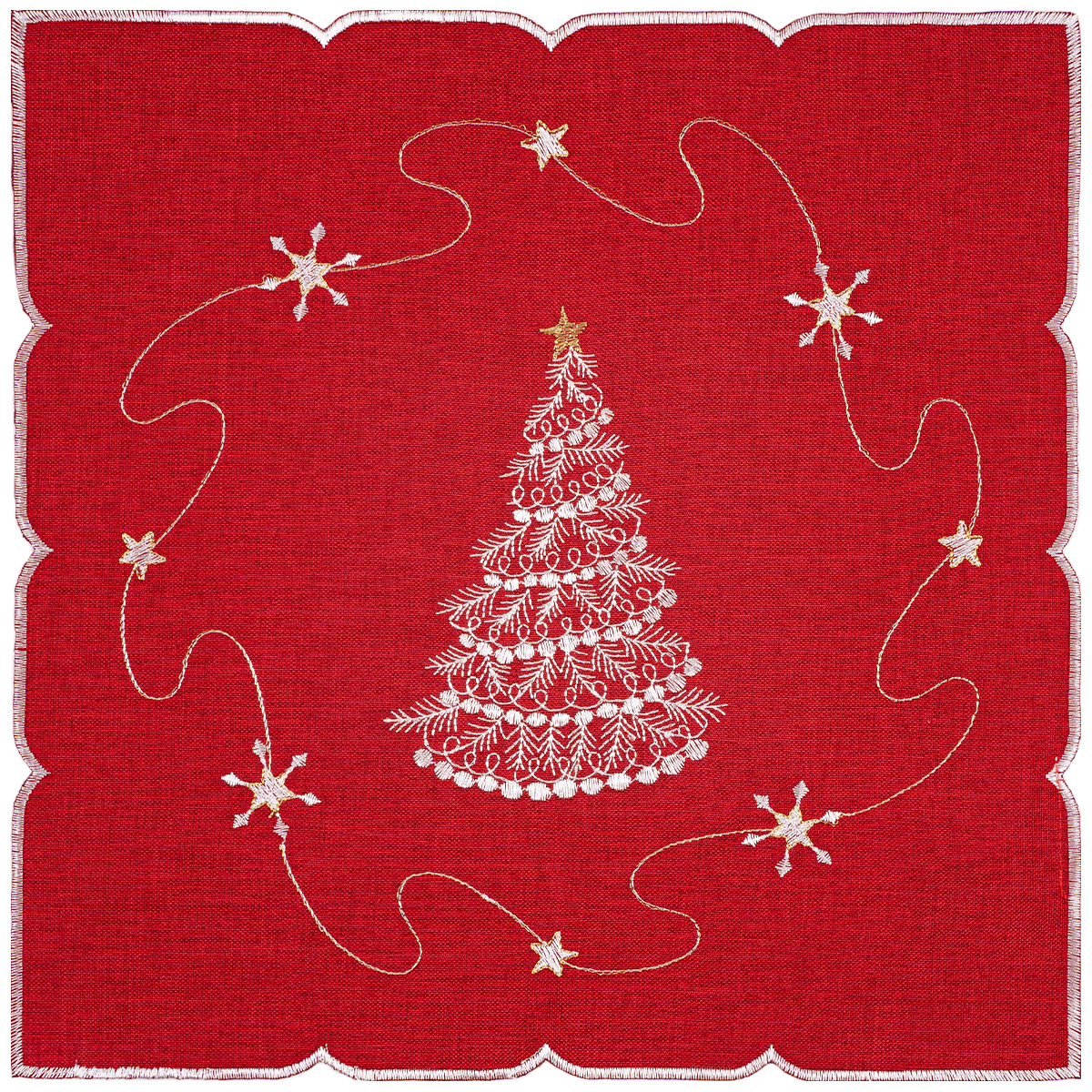 Fa karácsonyi abrosz piros, 35 x 35 cm, 35 x 35 cm