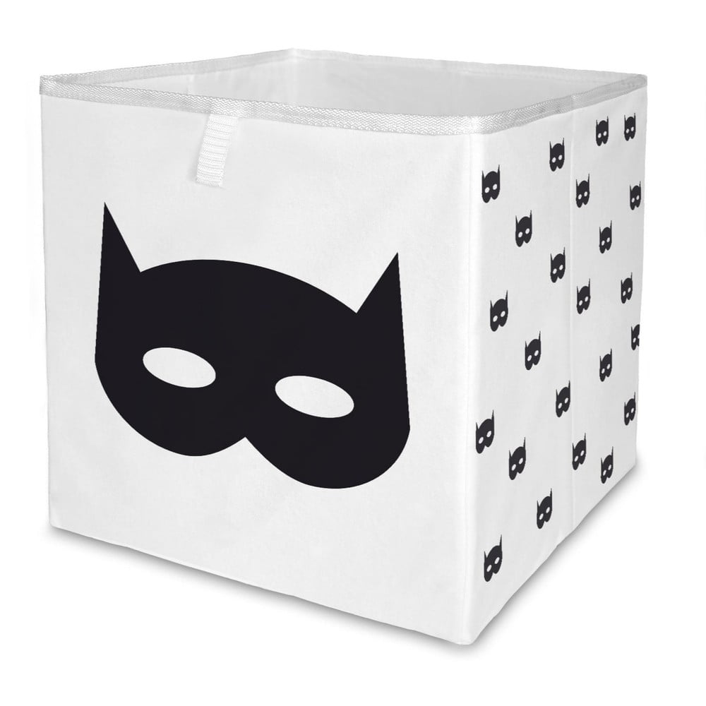 Fekete-fehér textil játéktároló doboz  32x32x32 cm Batman – Butter Kings