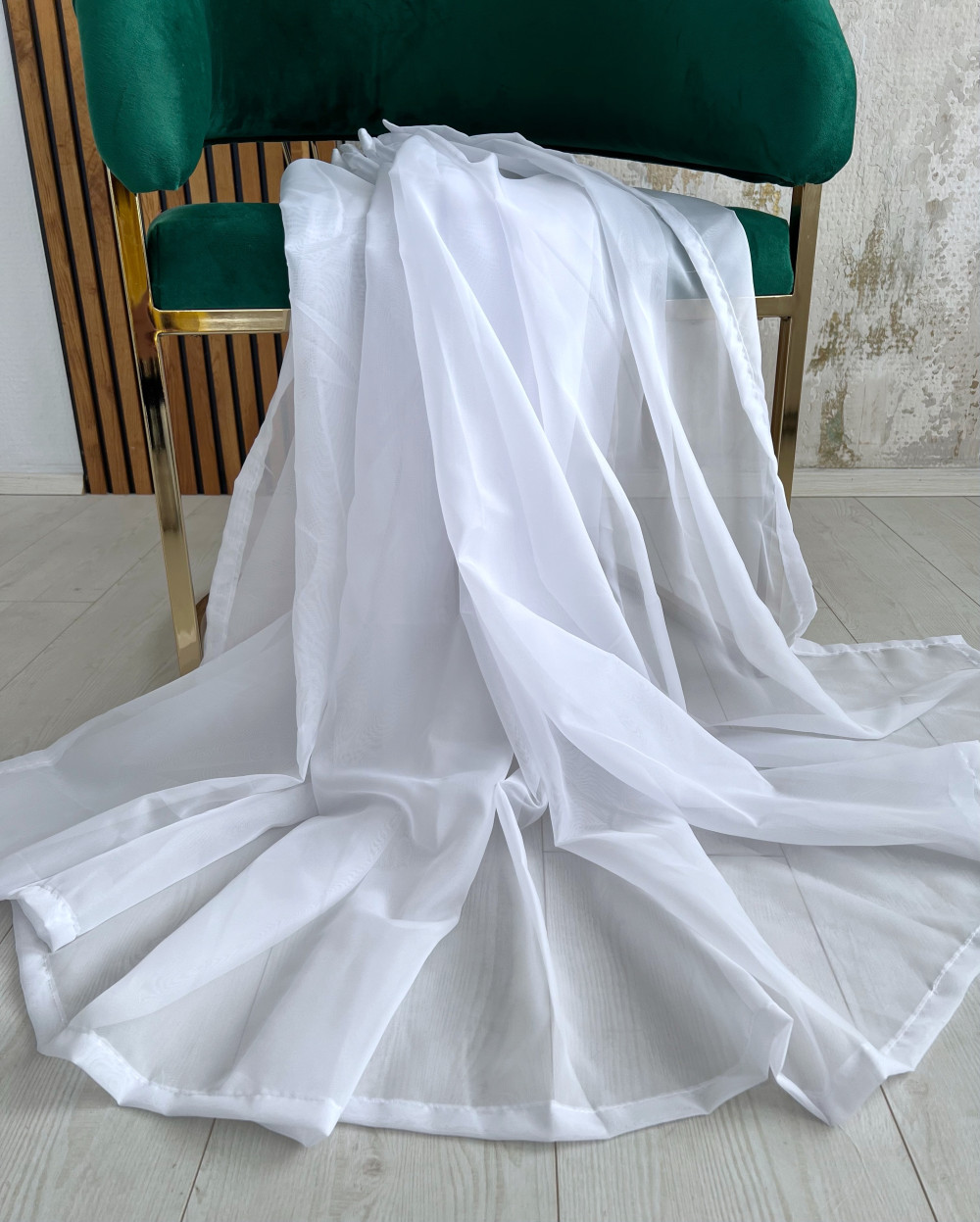   Készre varrt függöny Organza luxury fehér 200x100cm