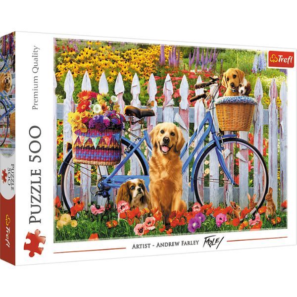 Trefl: Kerékpár és kutyusok puzzle - 500 darabos