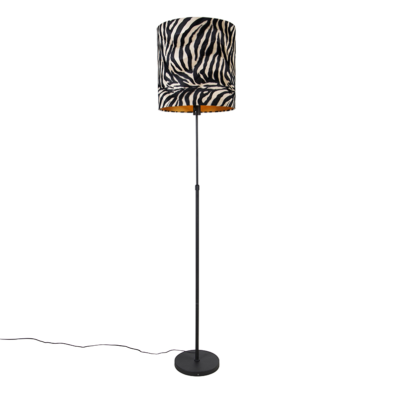 Állólámpa fekete árnyalatú zebra kialakítás 40 cm állítható - Parte
