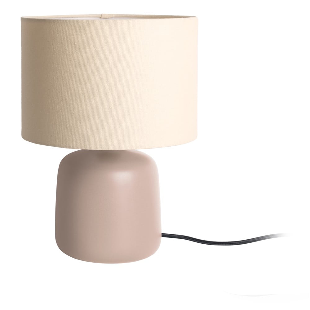 Barna asztali lámpa textil búrával (magasság 33 cm) Alma – Leitmotiv