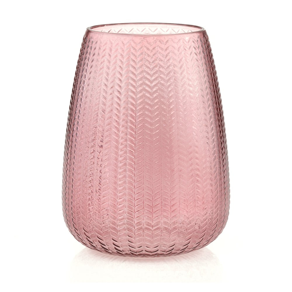 Világos rózsaszín üveg váza (magasság 24 cm) Sevilla – AmeliaHome