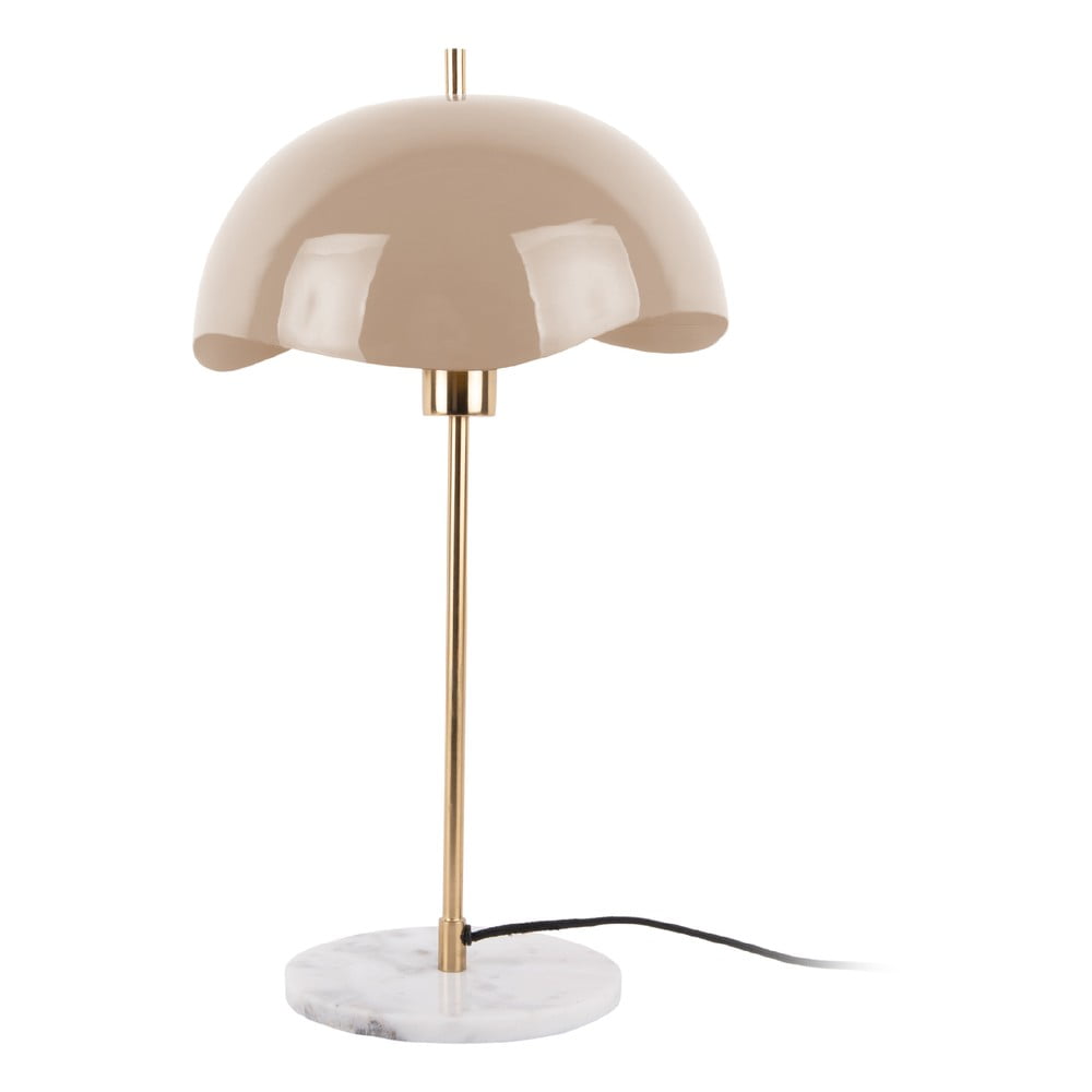 Világosbarna asztali lámpa fém búrával (magasság 56 cm) Waved Dome – Leitmotiv
