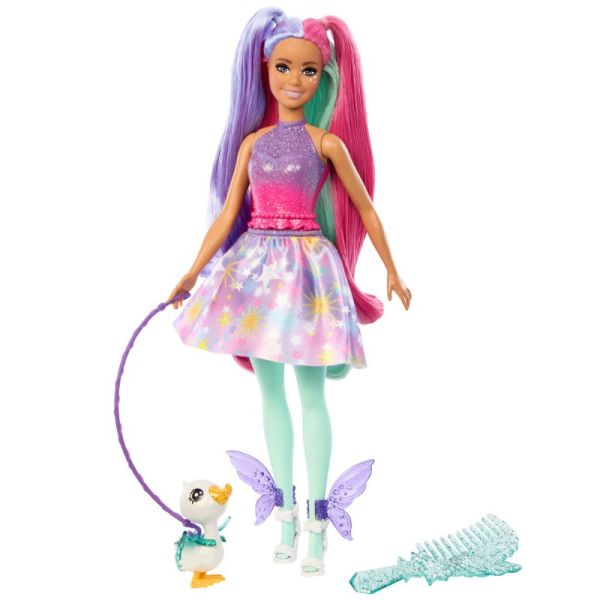 Barbie: A Touch of Magic tündér baba rózsaszín-lila ruhában