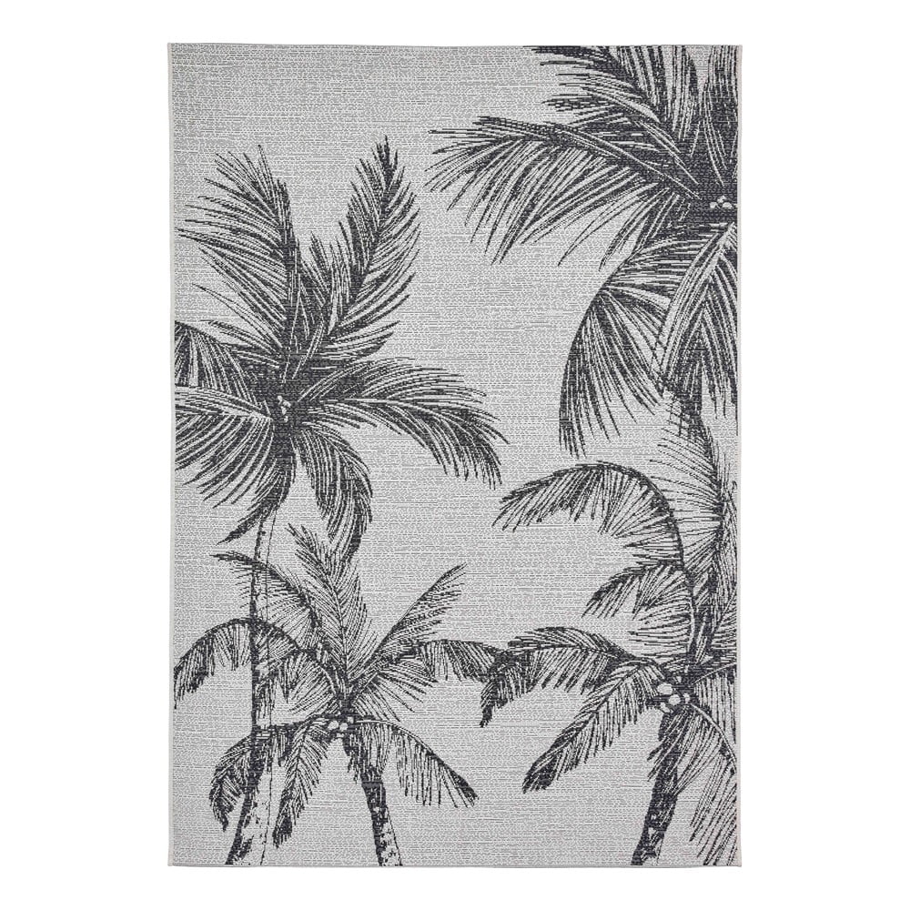 Fekete-krémszínű kültéri szőnyeg 160x220 cm Miami – Think Rugs