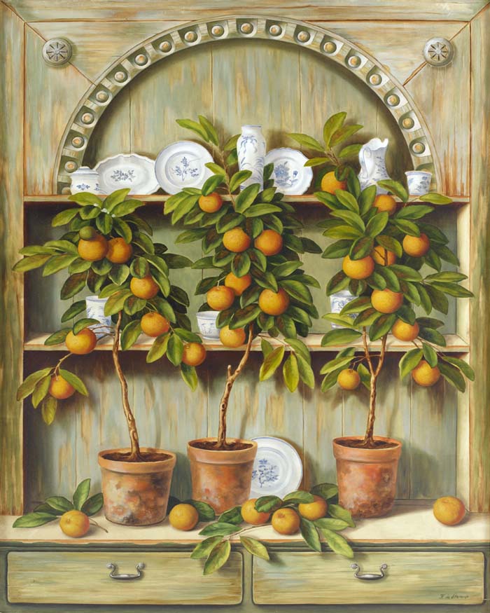 Citrusok – kézzel átfestett olajfestmény