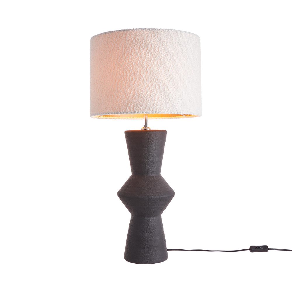 FREJA asztali lámpa kerámia talppal, fekete-fehér 70 cm