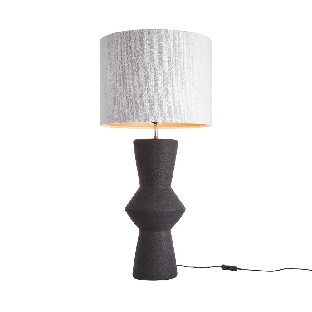 FREJA asztali lámpa kerámia talppal, fekete-fehér 85 cm