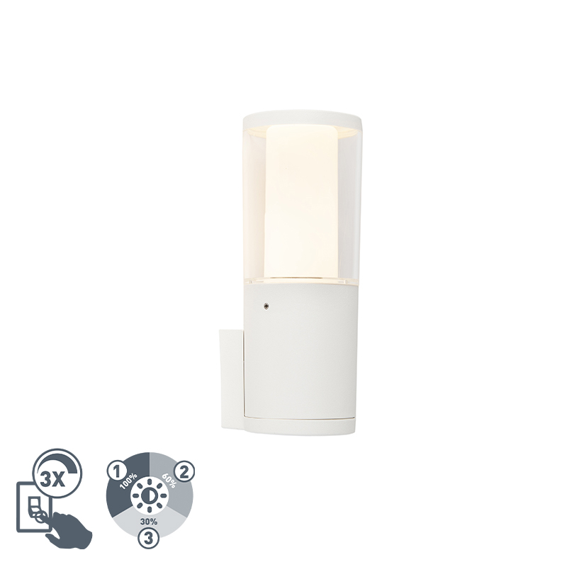 Modern kültéri fali lámpa fehér IP55, GU10 háromlépcsős tompítható - Carlo
