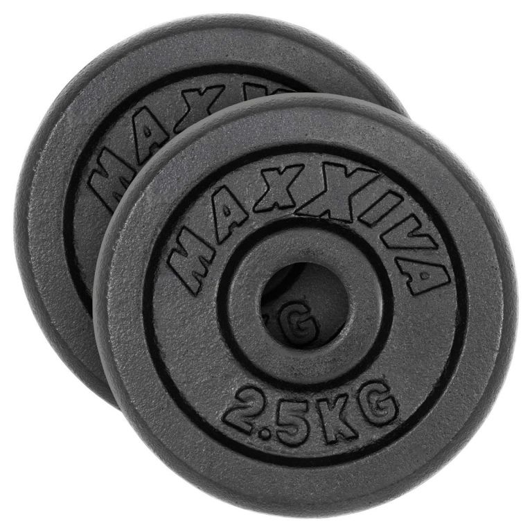 MAXXIVA® Súlytárcsa szett 2 x 2,5 kg öntöttvas fekete