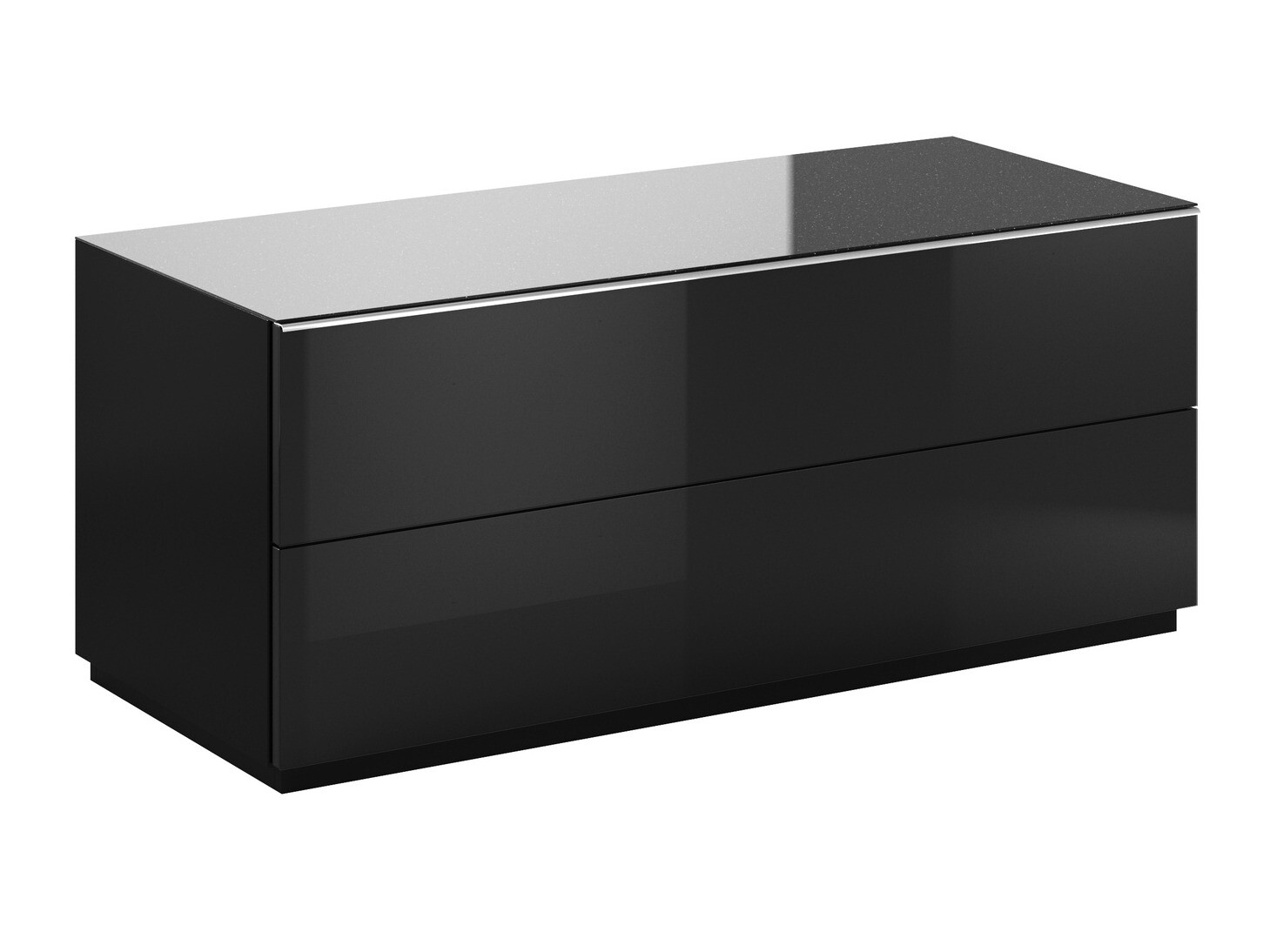 Tv asztal Austin U110 (Fekete + Fényes fekete)
