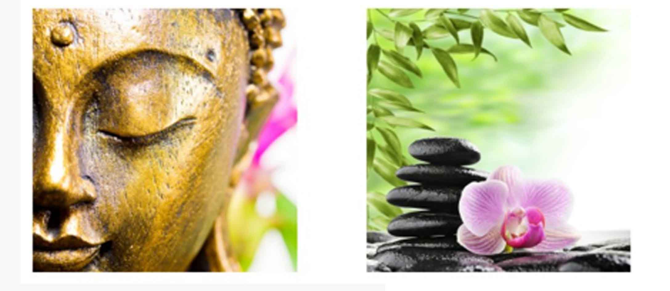 Buddha és virág - üvegkép szett